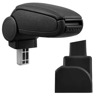 pro.tec Mittelarmlehne Armauflage mit Staufach gepolstert Kunst Leder schwarz