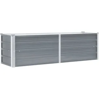 vidaXL Garten-Hochbeet verzinkter Stahl rechteckig 160 x 40 x 45 cm Grau 