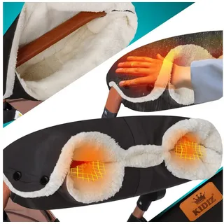 KIDIZ Kinderwagen-Handwärmer, Handwärmer Kinderwagen Handschuhe Handmuff Kinderwagenmuff grau