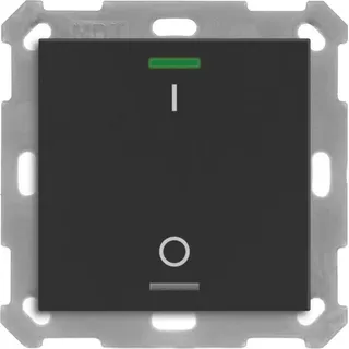 MDT KNX Taster Light 55 1-fach, RGBW, Temperatursensor, sw matt Schalt.