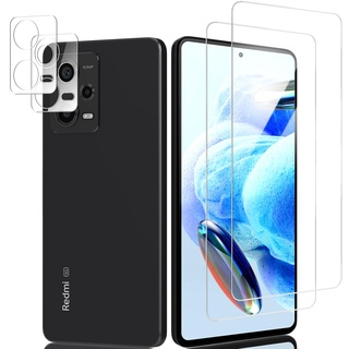 Schutzfolie & Kamera für Panzerglas für Xiaomi Redmi Note 12 Pro 5G (2&2 Stück), 2,5D Gebogene Kante Panzer Schutz Glas, Passt Perfekt, 9H Hartglas, HD Klar Displayschutzfolie für Redmi Note 12 Pro