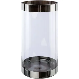 Creativ deco Bodenvase (1 St), mit silberfarbenen Absetzungen weiß