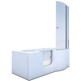 AcquaVapore Seniorendusche und Badewanne mit Tür S12D-L-EC Dusche 170x85cm - Weiß