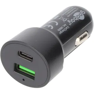 goobay 39908 Auto Schnellladegerät mit Power Delivery, QuickCharge, 12 - 24V Adapter für iPhone 14/13/12 Pro, iPad, Samsung -
