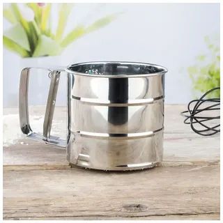 Chefware Edelstahl-Mehlsieb - (B)15,5 x (H)10,5 x (T)9,5 cm