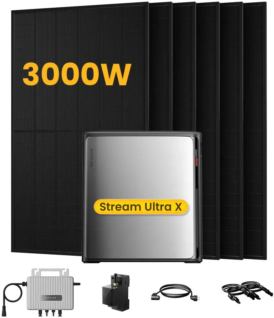 EcoFlow Stream Ultra X, Solaranlage mit Speicher, mit 6 x 500W Bifazialen Solarmodulen, by Powerness - Stream Ultra X | 3840Wh / 1 x Smart Meter / Standardversand