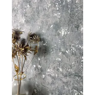Newroom Vliestapete, Grau Tapete Modern Beton - Betonwand Glanztapete Dunkelgrau Silber Industrial Glamour Zement Metallic für Wohnzimmer Schlafzimmer Küche, Betonoptik, Betonwand grau