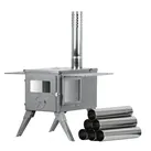 CampFeuer Feuerstelle Edelstahl Zeltofen, 51,5 x 42 x 216 cm, Zeltheizung Camping grau