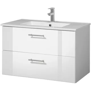 WELLTIME »Trento Badezimmerschrank mit Becken Bestseller«,... - 2 Jahre Gewährleistung - mind. 14 Tage Rückgaberecht - weiß,