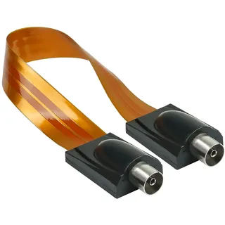 Good Connections SAT TV Antennenkabel Tür-/Fensterdurchführung, extrem flach - IEC-/Koax-Buchse beidseitig - Gesamtlänge 26cm, Flexible Länge 17cm