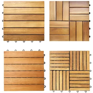Casaria Holzfliese Mosaik - ca. 30 x 30cm, Akazien braun