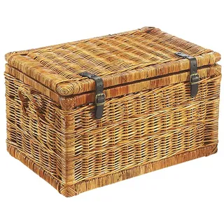 Kobolo Truhenbank Rattan Braun 70 x 45 x 40 cm