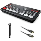 Blackmagic Design ATEM Mini Pro ISO HDMI Livestream-Switcher mit High-Speed ​​6' HDMI-Kabel & 10er-Pack Gurten