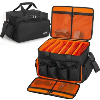 OUUTMEE DJ Tasche, DJ Cable File Bag, verstellbaren Trennwänden und Zwei separaten Taschen, für professionelle DJ-Ausrüstung kabeltasche, Musikinstrumente und Zubehör 40 * 28 * 30CM