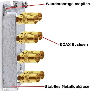 8-fach Premium Koax Antennenverteiler HD 3D 4K Verteiler Weiche Splitter DVBT DVBT2 DVBC Antennen Verteiler Fernsehen