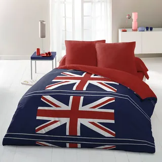 Home Passion King Size, Mikrofaser Leinen PVC, Flagge Bleu, 220x240 cm, 3