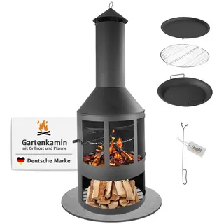 Lemodo Feuerschale 136 cm Edelstahl, Stahl schwarz