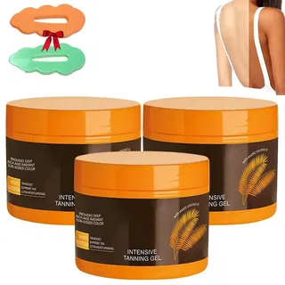 LuxuriöSes IntensivbräUnungsgel,NatüRliches BräUnungsbeschleuniger-Cremegel,BräUnungsbeschleunigercreme,Dunkelbraunes BräUnungsgel FüR SonnenbäNke Und Die Sonne Im Freien (3pcs)
