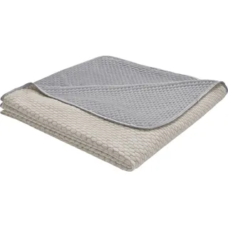 IBENA kühlende Decke 150x200 cm - Kühldecke, kühl, weich & waschbar,selbstkühlende Kuscheldecke für Sommer grau beige