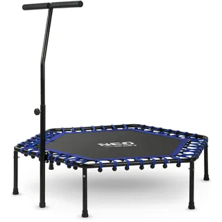 Neo-Sport Fitnesstrampolin mit Griff - sechseckig blau