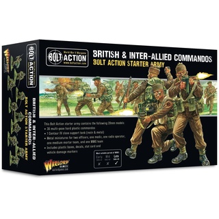 Warlord Games British & Inter-Allied Commandos Starter Army – 28 mm Skala Kunststoff-Miniaturen für Bolzenaktion, sehr detaillierte Miniaturen des Zweiten Weltkriegs für Tisch-Kriegsspiele