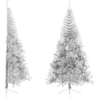 vidaXL Künstlicher Halb-Weihnachtsbaum Silber 210 cm