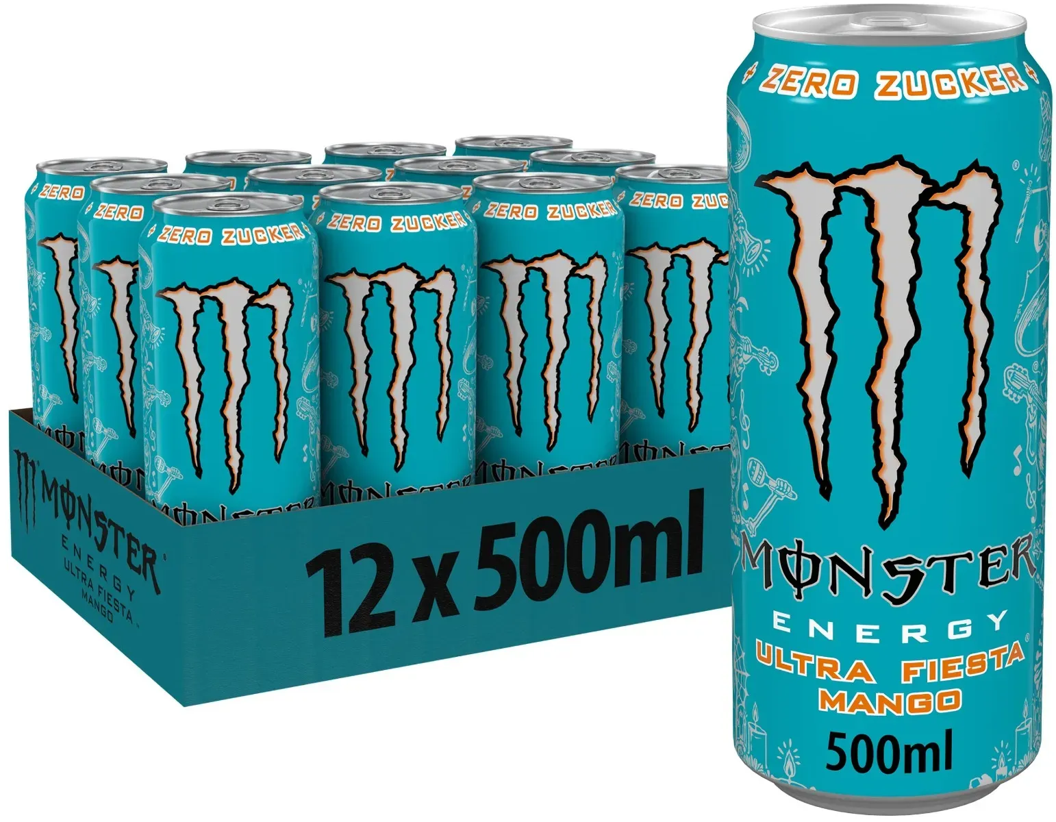 Monster Energy Ultra Fiesta 12 x 0,5L pfandfreie Dosen - 12 x 0,5 L