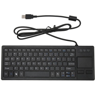 VBESTLIFE Kabelgebundene USB-Tastatur mit Integriertem Multi-Touch-Touchpad, Ultradünne X-Typ-Scherentasten, Ergonomische Tastatur mit HUB-Funktion, Mechanische Taste, Geeignet für den