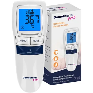 Domotherm Free - Fieberthermometer kontaktlos Infrarot-Thermometer Baby Kinder Erwachsene Stirnthermometer Messung in 1 Sekunde