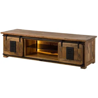 Massivmoebel24 TV-Board Mango / Altholz 180x55x50 natur lackiert RAILWAY LUX #130