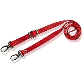 Josephine Osthoff Handtaschen-Manufaktur Josephine Osthoff - SCHULTERRIEMEN Echtleder Ersatzriemen Gurt Crossbody Strap Ersatz 135 cm Länge 2 cm Breite, Farbe:Kirsche/Silber