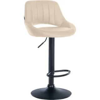 deluke Barhocker SEGAD Kunstleder Creme Metall, 47x85x48 cm, Esszimmer, Barmöbel, Barhocker