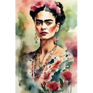 Premium Notizbuch Rose el Rose Frida Kahlo Collektion A5 15,24 x 22,86 cm 120 Seiten - Notizbuch gepunktet - dotted notebook - Bullet Journal dotted