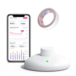 Femometer Smart Ring für Fruchtbarkeits- und Eisprungverfolgung, tragbarer Temperatur-Überwachungssensor mit App Auto-Sync, Perioden- und Schlafanalyse, Größe 6