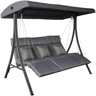 Pure Home & Garden Hollywoodschaukel Gartenschaukel XL 3 Sitzer Liege Vippe Sonnen Schaukel, Insel