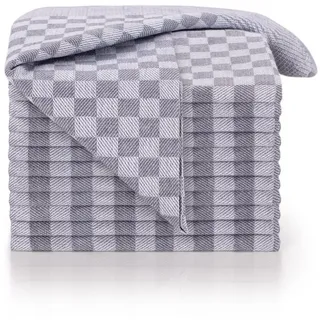 Blumtal Geschirrtücher Baumwolle 50x70 cm im 10er Set - Oeko-TEX zertifizierte Küchentücher - extrem saugstarke Geschirrhandtücher - Kitchen Towels waschbar bis 95 °C - Geschirrtücher Grau-Weiß Karo