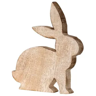 Levandeo® Osterhase, Osterhase H15cm Mangoholz Holz Hase Osterdeko Dekoaufsteller Deko