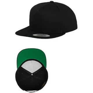 Flexfit Classic 5 Panel Snapback Cap schwarz Einheitsgröße