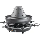 Elektrischer 3in1-Tatarenhut- & Raclette-Grill mit Fondue-Rinne, für 6