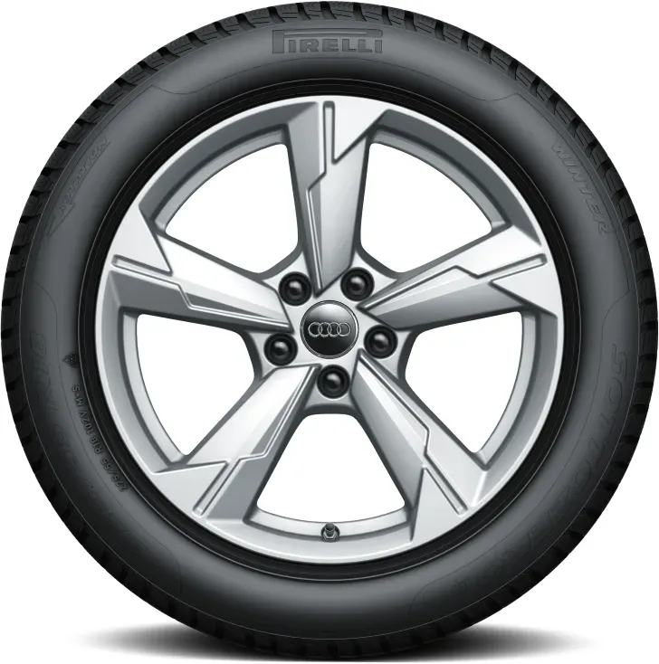 Original Audi Winter Komplettradsatz, 5-Arm Brillantsilber, 8,0Jx18