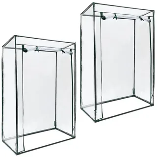mit Schrägdach 1 x 0,5 x 1,5 m transparent/schwarz 2 St.