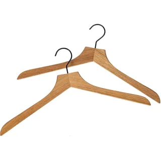 Holz Frank Kleiderbügel Kleiderbügel aus geölter Eiche mit schwarzem Haken - 41 x 23 x 1,2 cm, (1-tlg) beige