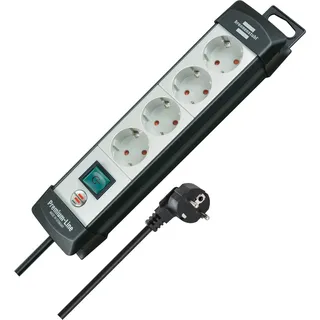4-fach 5 m schwarz/lichtgrau