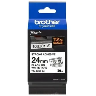 Tape brother 24 mm black/white tze-s251 strong adhesive