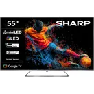 SHARP QLED Mini LED-Fernseher "4T-C55JPx", Energieeffizienz: E (A-G), grau, 55 ′′, Fernseher
