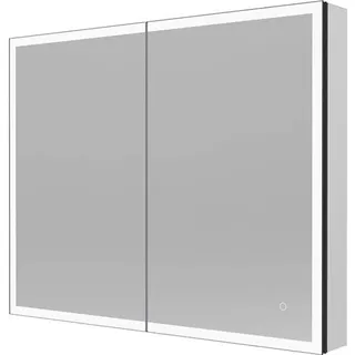 Home Deluxe LED-Spiegelschrank EVE Schwarz 100 x 80 cm