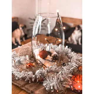 Maison Zoe Mundgeblasene und Handgefertigte Glasvase Amaryllis - 30cm hoch - Blumenvase - Deko & Hochzeit