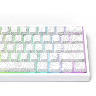 LQXQ 132 White PBT keycap, Side Printed Custom keycaps 75 Percent, Cherry Profile Double Shot keycap ANSI US für Gateron MX Switches Machine Keyboard (nur keycaps)