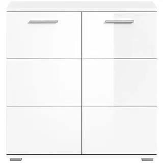 xonox.home Kommode Prego 80 x 83 x 37 cm Weiß Hochglanz