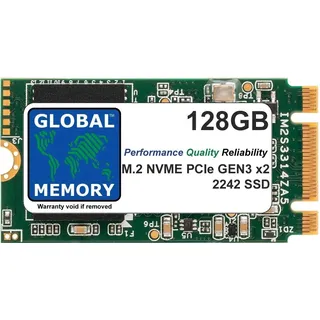 GLOBAL MEMORY 128 GB M.2 2242 PCIe Gen3 x2 NVMe B+M Key WWAN Solid State Drive (SSD) für Lenovo Ideapad 3 530S / Thinkpad V15 P52S X280 T470P T480S T480 T495 LL 490 Tonnen. 580